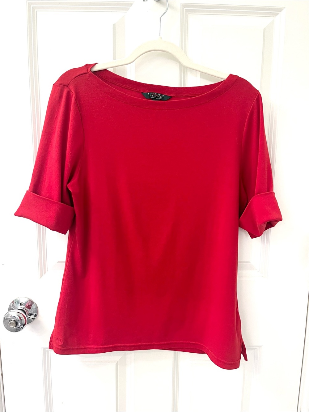 Ralph Lauren top womens xl red shirt holiday